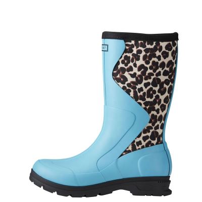 Ariat Outdoor: Springfield Botas de Goma Mujer - Azules / Leopardo (RTBWE5684)